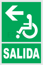 señal salida izquierda discapacitado