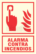señal fotoluminiscente alarma contra incendios