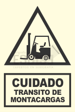 señal fotoluminiscente transito de montacargas