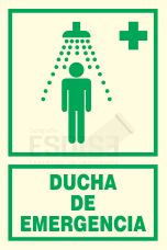 señal fotoluminiscente ducha de emergencia