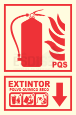 señal fotoluminiscente extintor pqs