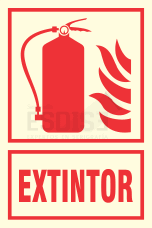 señal fotoluminiscente extintor