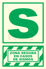 señal fotoluminiscente zona segura