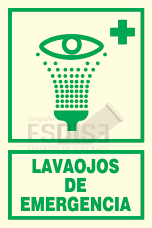 señal fotoluminiscente lavaojos de emergencia
