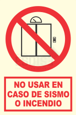señal fotoluminiscente no usar ascensor