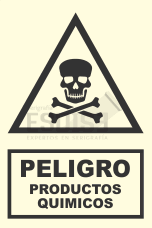 señal fotoluminiscente peligro productos quimicos