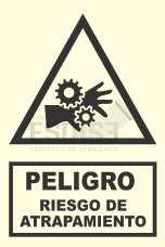 señal fotoluminiscente peligro riesgo de atrapamiento