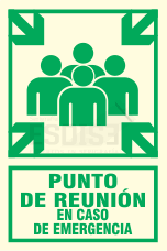señal fotoluminiscente punto de reunion