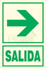 señal fotoluminiscente salida derecha