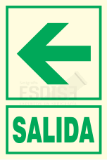 señal fotoluminiscente salida izquierda