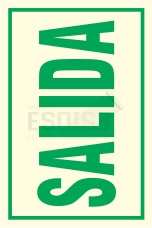 señal fotoluminiscente salida