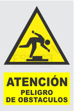 señal atencion peligro de obstaculos