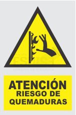 señal atencion riesgo de quemaduras