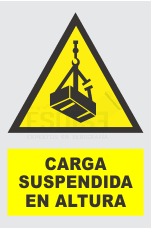 señal carga suspendida en altura