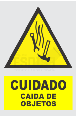 señal cuidado caida de objetos