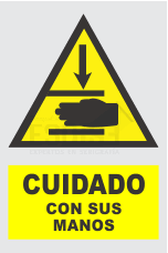 señal cuidado con sus manos