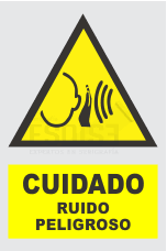 señal cuidado ruido peligroso