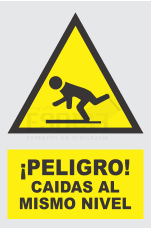 señal peligro caidas al mismo nivel