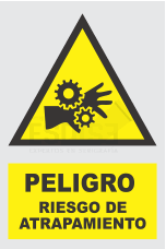 señal peligro riesgo de atrapamiento