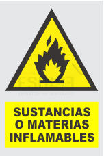 señal sustencias o materiales inflamables