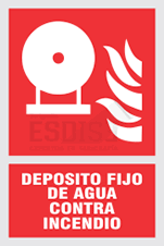 señal deposito fijo de agua contra incendio