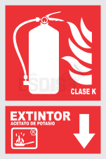 señal extintor acetato de potasio clase k