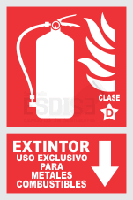 señal extintor clase d