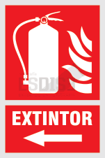 señal extintor flecha izquierda