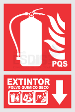 señal extintor polvo quimico seco pqs