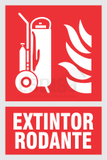señal extintor rodante