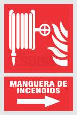 señal manguera de incendios flecha derecha