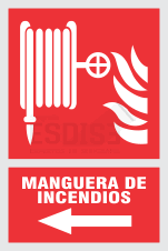 señal manguera de incendios flecha izquierda