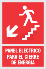 señal panel electrico para cierre escalera abajo izquierda