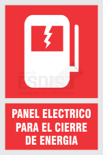 señal panel electrico para el cierre de emergencia