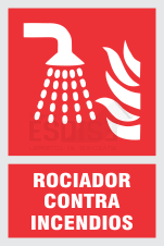señal rociador contra incendios