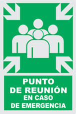 señal punto de reunion de emergencia