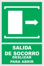 señal salida deslizar para abrir derecha