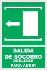 señal salida deslizar para abrir izquierda
