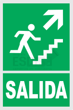 señal salida escalera arriba izquierda
