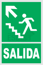 señal salida esacalera arriba izquierda