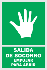 señal salida socorro empujar para abrir
