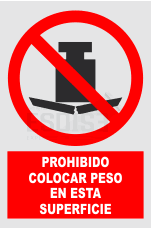 señal prohibido colocar peso en esta superficie