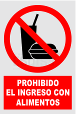 señal prohibido el ingreso con alimentos