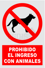 señal prohibido el ingreso con animales