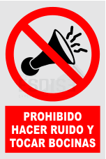 señal prohibido hacer ruidos o tocar bocinas