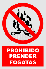 señal prohibido prender fogatas