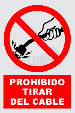 señal prohibido tirar del cable