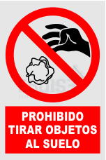 señal prohibido tirar objetos al suelo