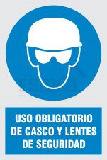 uso obligatorio casco y lentes de seguridad