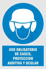 uso obligatorio casco proteccion auditiva y ocular